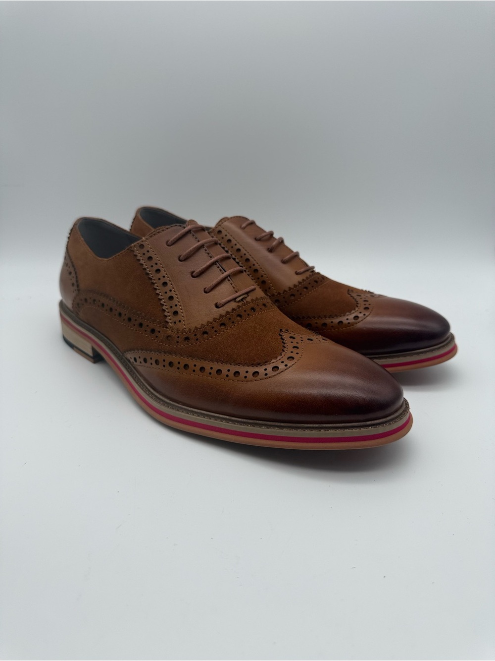 BRAND NEW English Laundry Wanstead Wingtip (Cognac) Brown Suede Leather Sz 10.5